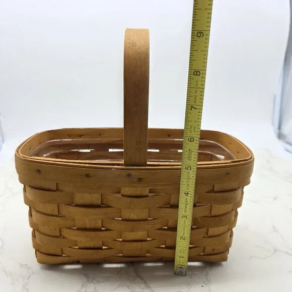 Longaberger Basket 2000 Rectangle Woven Wood with Handle Protector USA - Picture 6 of 6